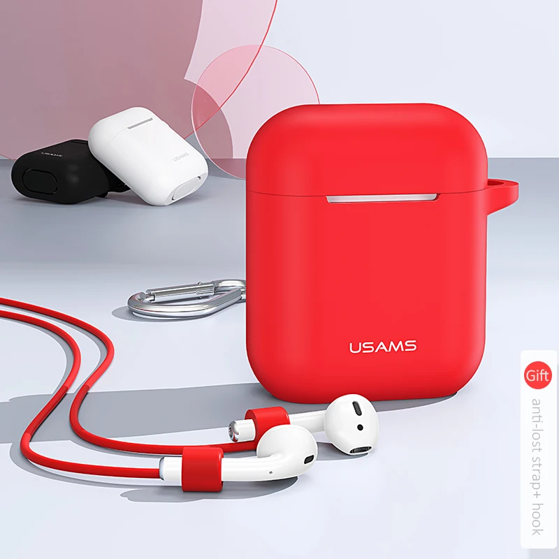 USAMS светящийся чехол для AirPods мягкий силиконовый защитный наушников Air Pods и