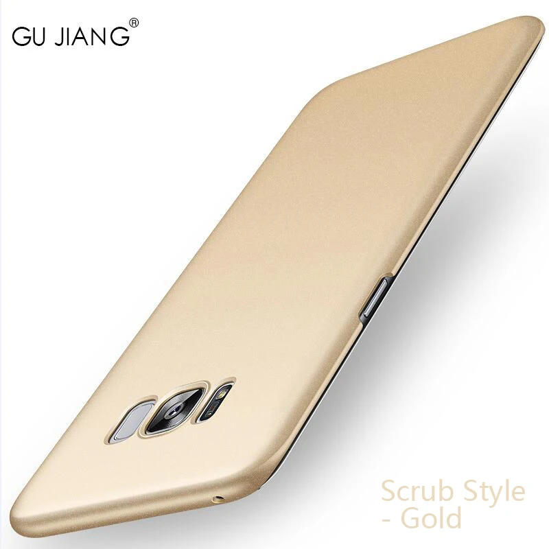 Бренд GUJIANG, Роскошный чехол с масляным рисунком, защитный чехол для samsung Galaxy S6, S7, S7 Edge, S8, S8 PLUS, Жесткий ПК, простой/скраб, чехол - Цвет: Scrub Gold