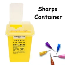 Plastic 1L Sharps yellow Containers for Tattoo Artists Newest Tattoo Sharps Container Biohazard Needle Disposal FREE Shipping
