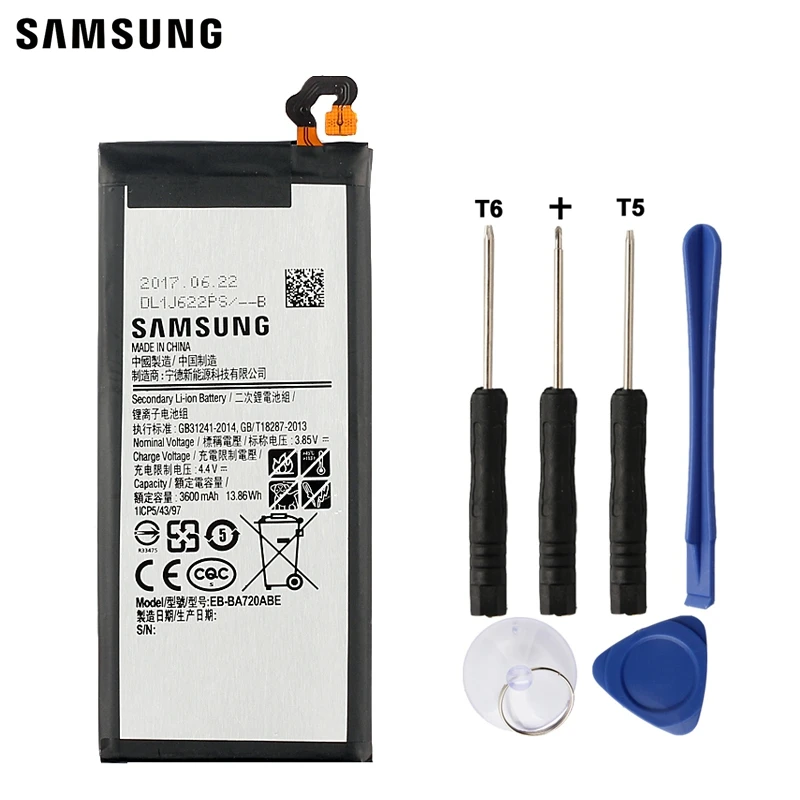 Samsung Original Replacement Battery EB-BA720ABE For 2017 version Samsung GALAXY A7 SM-A720 A720 Authentic Battery 3600mAh Samsung Original Replacement Battery EB-BA720ABE For 2017 version Samsung GALAXY A7 SM-A720 A720 Authentic Battery 3600mAh
