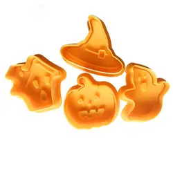 TTLIFE 4 шт. 3D Хэллоуин резак для печенья штамп кондитерское шоколадное печенье DIY cиликоновая форма формы кухонные инструменты