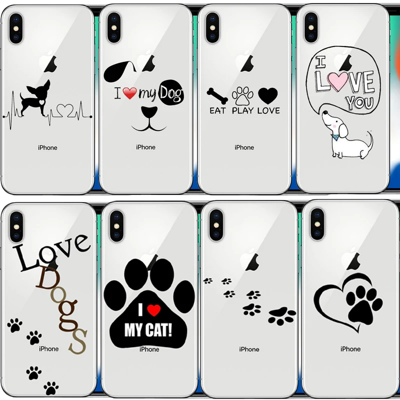 

Funny Paws Print Cat Dog Protective Phone Case silicon TPU phone cases cover For iphone 6 6S 7 8 Plus 5S 5C X XR XS Max10 11Pro