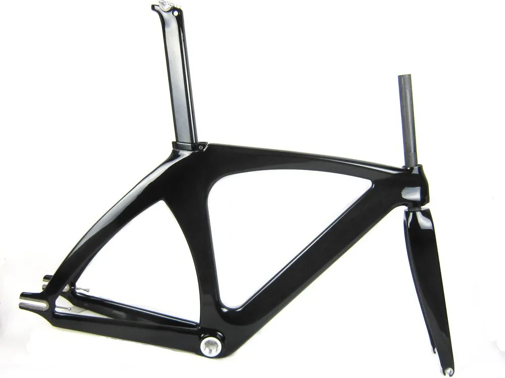 Perfect Full Carbon Track Frame Bike/Bicycle Frame T800 UD Glossy Fnish Fixed Gear Frame with Fork and Seatpost and Headset 3