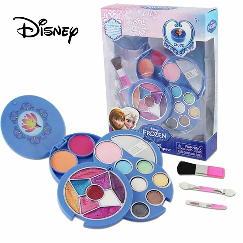 2018 Disney Children's Cosmetics Frozen Rotating Fashion Safety Makeup Box Girl Pretending To Play Toy Party Birthday Gifts