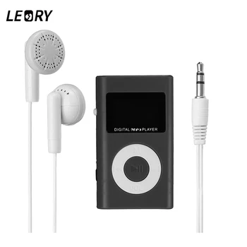 

LEORY Mini Portable USB MP3 Player With Earphone LCD Screen Support 32GB Micro SD TF Card Reader For Sport Music Player MP3