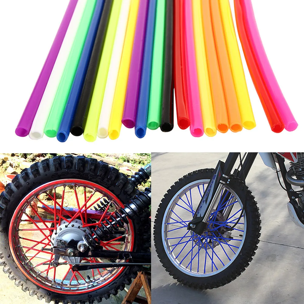 Motorcycle Spoke Cover 72 Pcs Universal Motocross Wheel Rim Spoke Protector Wheel Rim Wraps Kit
