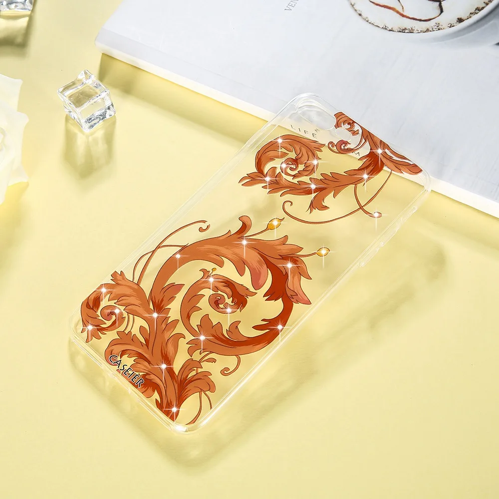 Caseier силиконовый красивый чехол для iPhone 5 5S SE телефона с блестками и стразами