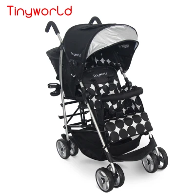 Детская коляска для близнецов, светильник складной двойной автомобильный близнецов детское транспортное средство - Цвет: black