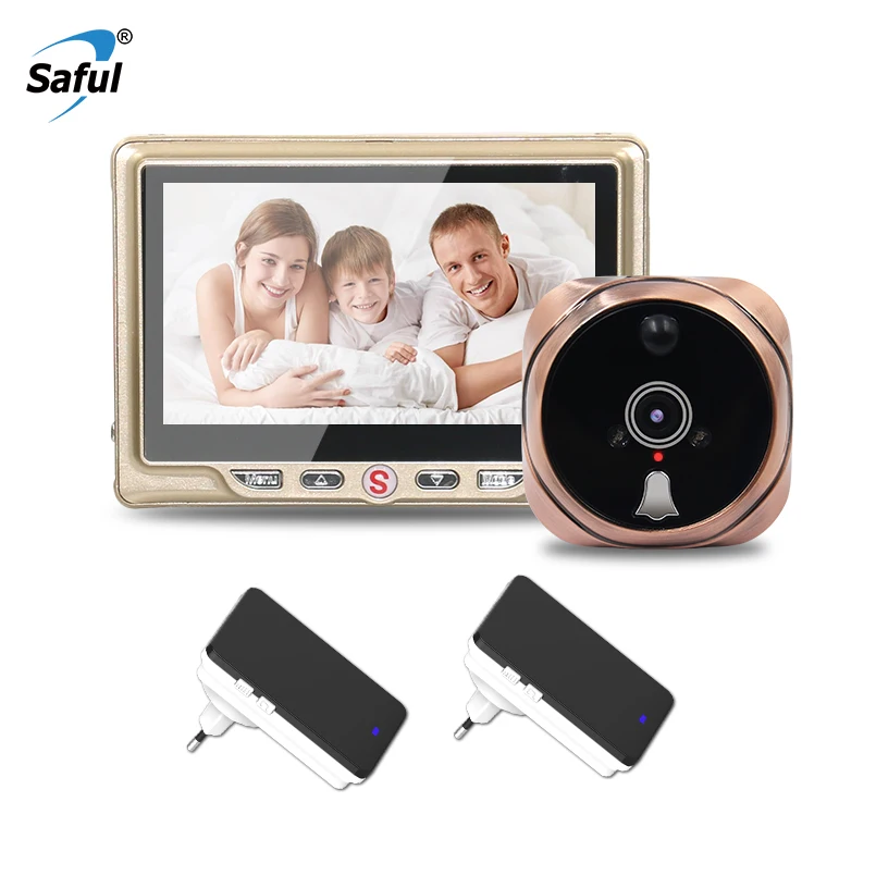 

Saful Door Camera Peephole Video-eyes with Motion Recording Video Recording Infrared Night Vision Door Viewer Doorbell