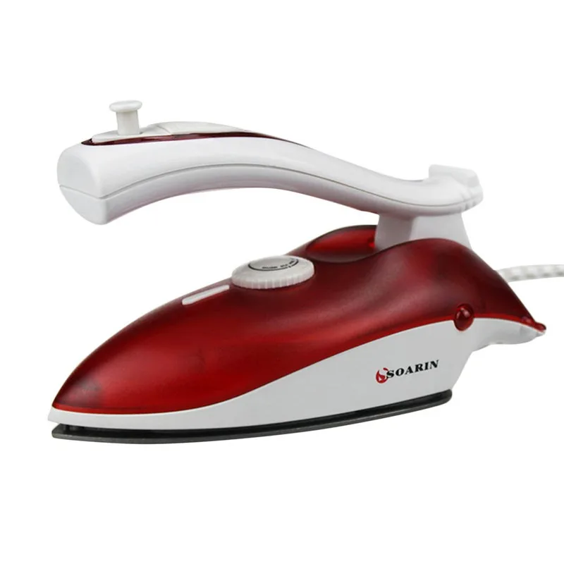 

SOARIN Mini Portable Electric Steam Iron Clothes Iron Steamer Teflon Base plate Foldable Handheld Flatiron For Home Traveling