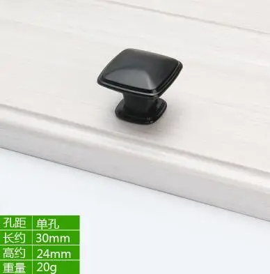 Алюминиевый сплав черный шкаф ручки американский стиль кухонный шкаф дверные ручки для выдвижных ящиков модное оборудование для обработки мебели - Цвет: Single hole-30mm