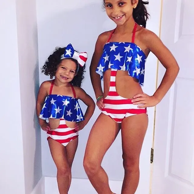 girls american flag swimsuit