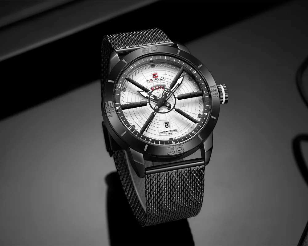 Naviforce Mens Watches Top Brand Luxury Gold Watch Men Steel Mesh Band Date Week Waterproof Quartz Watch For Men Reloj Hombre (6)