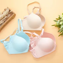 4 Colors Women Fashion Solid Seamless Adjustable Candy Color Sexy Modal Push Up Lingerie Intimates Wire Free Underwear Bra 26146