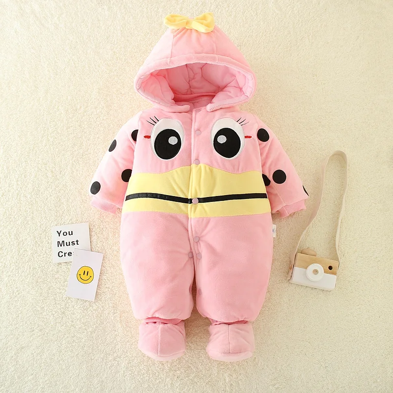 

2019 Snowsuit Baby Plus velvet thicker coat girls winter clothes bodysuit newborn warm romper Snow Wear jumpsuits clothes coat