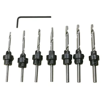

7Pcs Countersink Drill Bit High Speed Steel 78-99mm Woodworking Drill Accessories Hole Drill Wood Box 5# 6# 7# 8# 9# 10# 12#