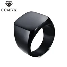 Anillo de acero inoxidable CC para hombre, anillos de joyería de lujo, Color negro dorado Vintage, bisutería de moda para fiestas CC918a