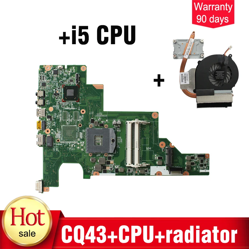 646177-001 аккумулятор большой емкости CQ43 материнская плата HM65+ I5 Процессор+ радиатор для hp CQ43 CQ57 430 431 435 630 635 материнская плата для ноутбука