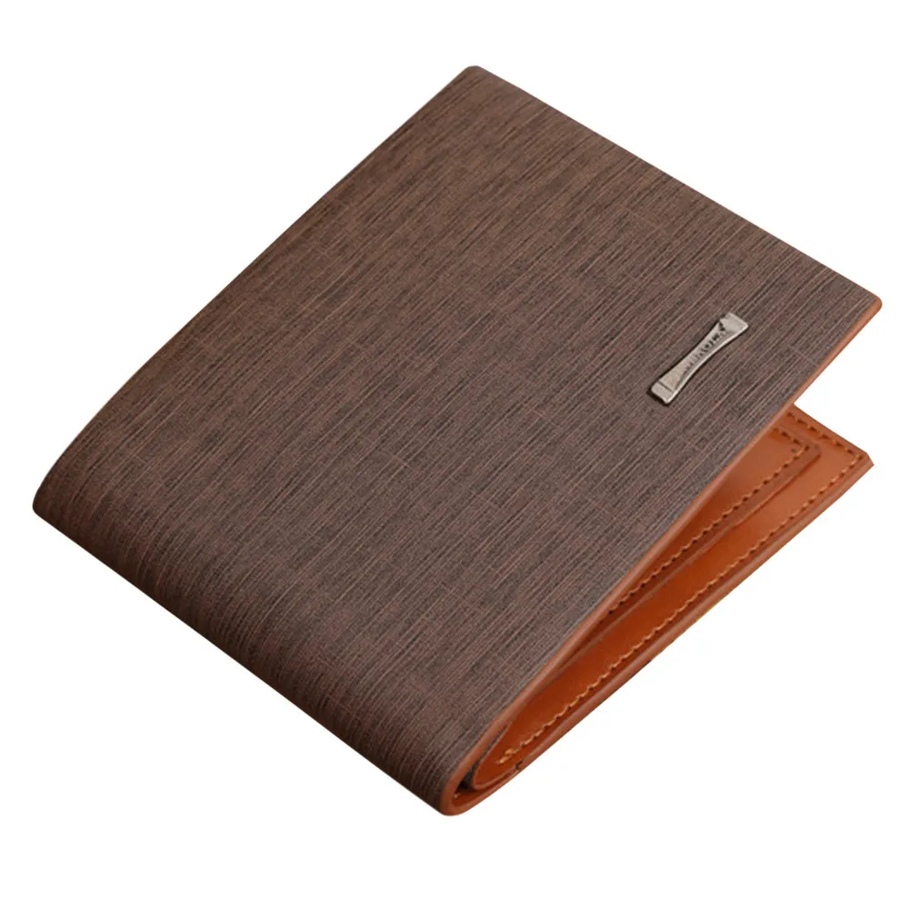 

2016 New Fashion Simple Men Leather Card Cash Receipt Holder Organizer Bifold Wallet Purse High Quality Men Wallet Free Shipping