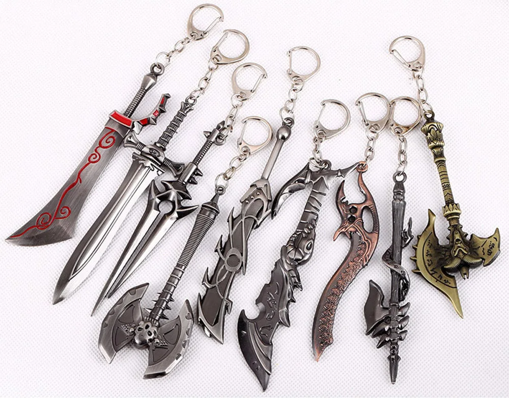 

Warglaive of Azzinoth Weapon Pendant Key Chains World of Warcraft Illidan Stormrage Keychains WoW Game Props Cosplay Chaveiro