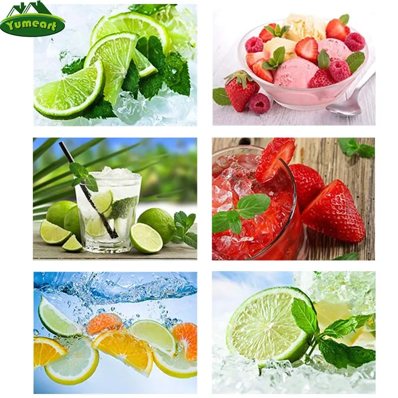 YUMEART DIY Diamond Painting Fresh fruit lemon Full Square Embroidery Kitchen Room Decor Crystal Picture Of Rhinestone | Дом и сад