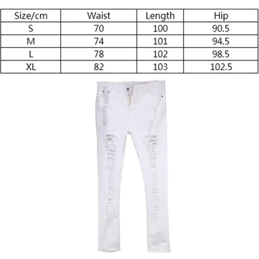 Женские модные рваные обтягивающие джинсы с высокой талией jeggging брюки s-xl