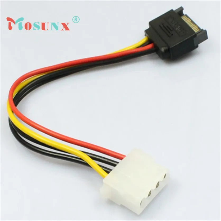 Кабель для жесткого диска с 15 контактами SATA Male 4 Pin Molex Female IDE Nov4 mosunx|sata male|hard drive cable4