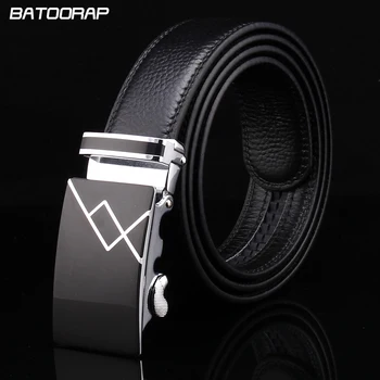 

[BATOORAP]]2020 New Mens Automatic Buckle Belt Luxury Brand Belt Genuine Leather Belt Men Accessories Casual Waist Belt