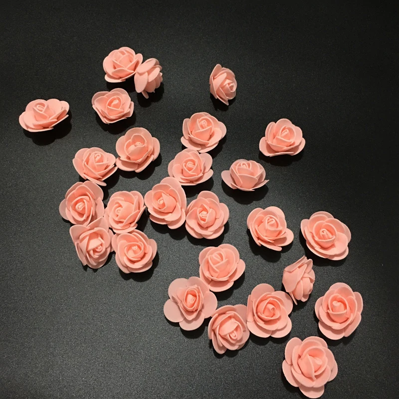 JAROWN Simulation 3.5cm PE Rose Foam Flower Head DIY Bear Accessories Wedding Candy Gift Box Garland Decoration Fake Flowers (31)