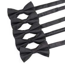 Классический черный цветок клетчатая галстук-бабочка полиэстер Повседневная бабочка галстук для мужские вечерние свадебные