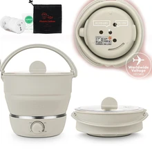 22%, 1л сложенная Пищевая силиконовая мультиварка, портативная кастрюля для приготовления пищи, мини горячий горшок, электрическая плита для путешествий, 3 механизма регулировки 100-240 В