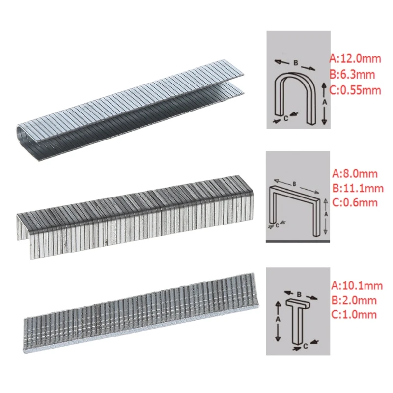 

1000 Pcs 12x6.3mm Nails For Staple Gun Stapler U Shaped