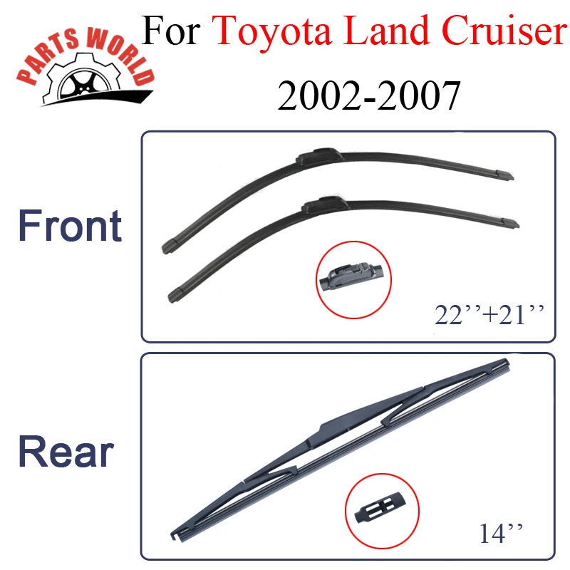 Front And Rear Wiper Blades For Toyota Land Cruiser 2002 2003 2004 2005