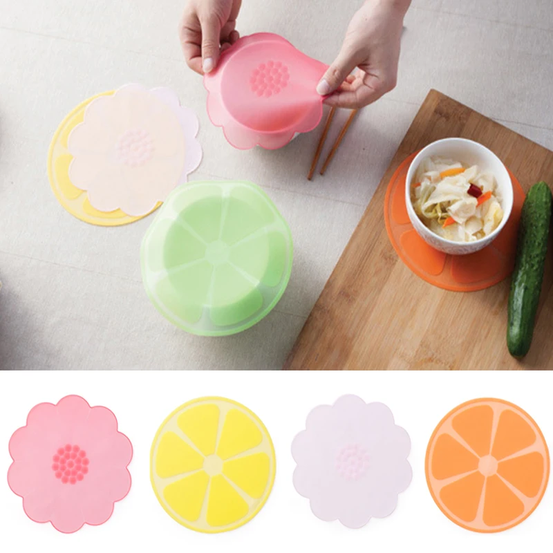 

Silicone Food Wrapping Paper Fresh Food Seal Covers for BBQ Flower Fruit Shape Seal Vacuum Covers Bowls Covers Kitchen Gadgets