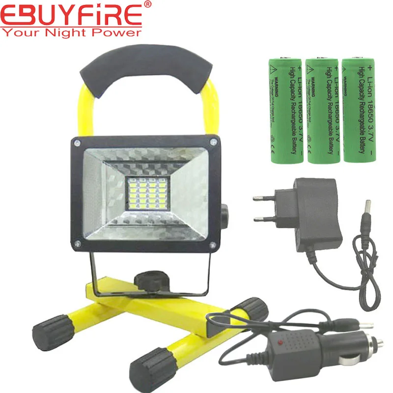 Перезаряжаемый прожектор EBUYFIRE 18650 24 светодиода подсветка для рыб 30 Вт