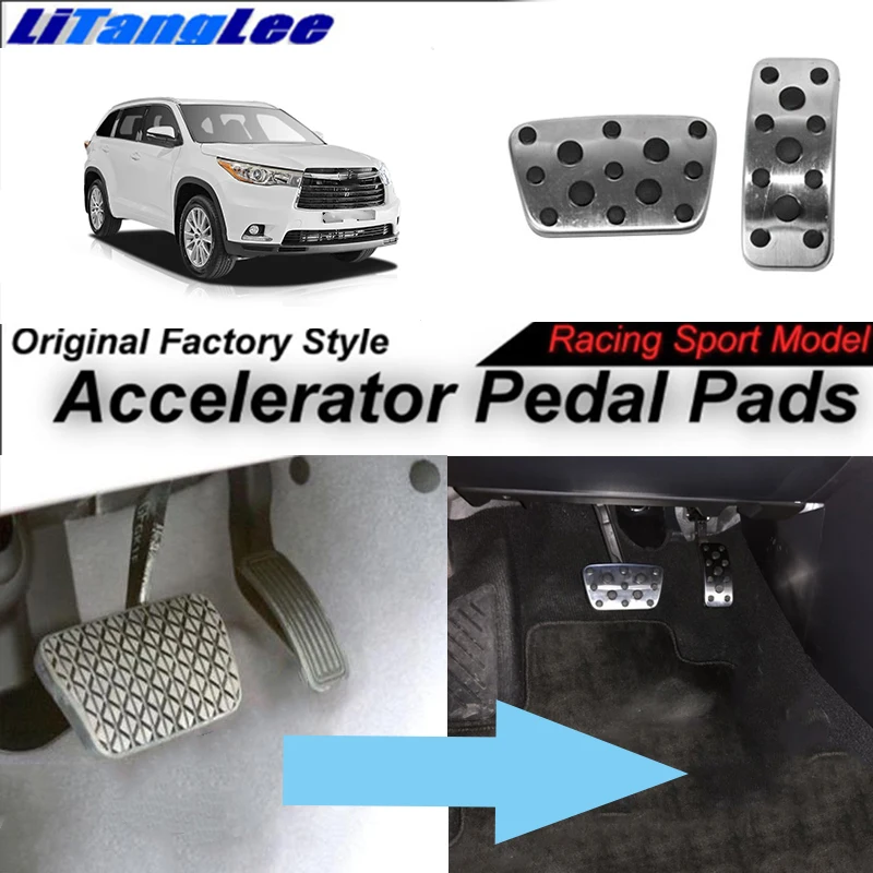 

LitangLee Car Accelerator Pedal Pad Cover Foot Throttle Pedal Cover Sport Racing Model For TOYOTA Highlander Kluger XU50 AT LHD