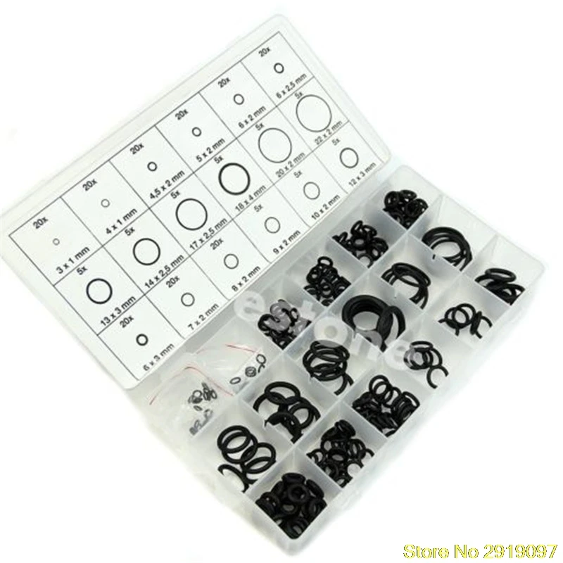 

New Arrive 225pcs Rubber O Ring O-Ring Washer Seals Assortment Black for Car Drop Shipping Support