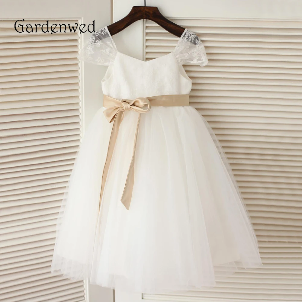 Gardenwed/2019 платья для первого причастия для девочек, vestidos de comunion, кружевные фатиновые пышные платья для девочек