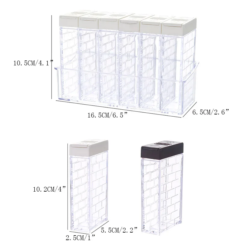 6 шт. емкость для приправ баночки емкость бутылка для хранения баночка коробка соли приправ приготовления пищи домашняя кухонная для хранения организации