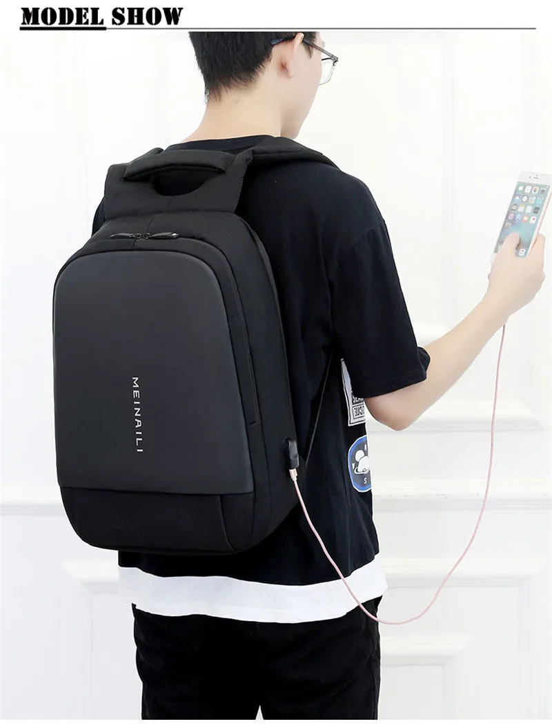 15,6 дюймовый ноутбук рюкзак Для мужчин зарядка через usb мужской рюкзак для путешествий Mochila Колледж студентов водонепроницаемый ранец Чехлы