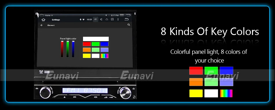 Top Eunavi 1 Din Android 9.0 Quad Core Car DVD Player For Universal GPS Navigation Stereo Radio WIFI MP3 Audio USB SWC PX3 23