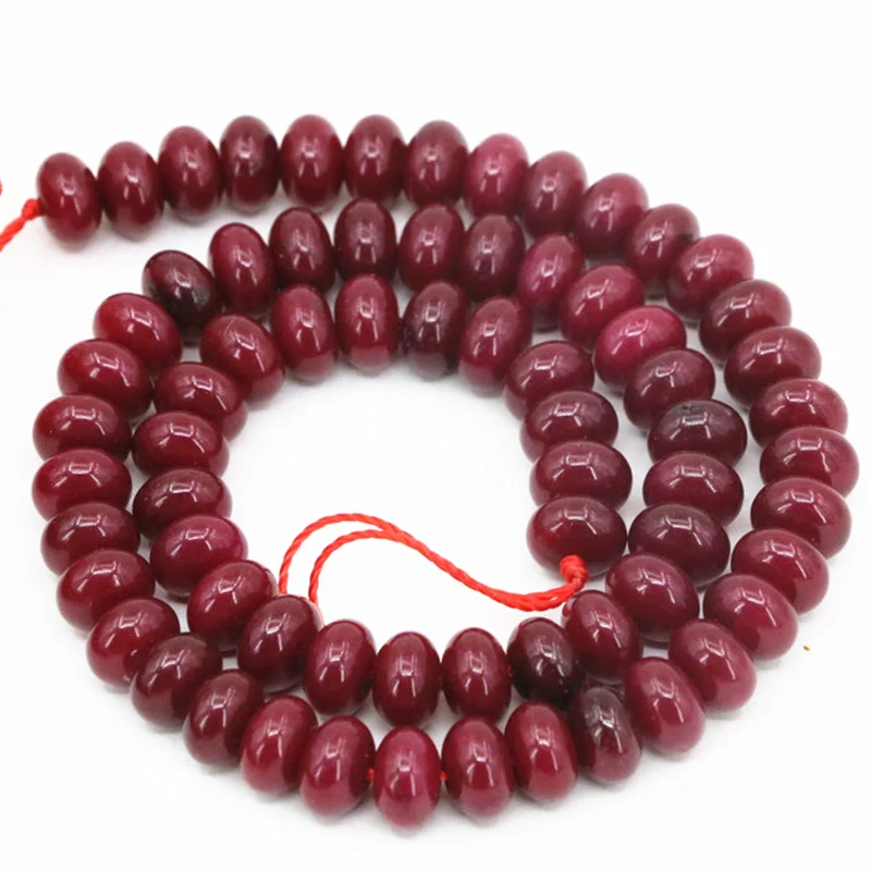 5x8 мм красный натуральный камень Rondelle нефрита свободные бусины для самостоятельного изготовления ювелирных изделий ожерелье браслет Камни счеты ремесла 15 дюймов A14