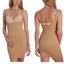 Mulheres Plus Size Uma Peça Perfeita Médio Controle Deslizamentos Shapewear Shapers Magro Bottoming Vestido