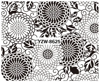 YZWLE 1 шт., наклейки для ногтей, Водные Наклейки, кружева, цветы, переводные наклейки s, наклейки для дизайна ногтей, наклейки для тату - Цвет: YZW8625