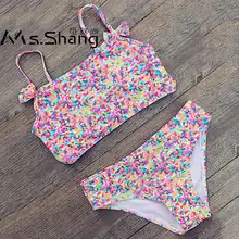 2 до 8 лет купальник для девочки дети из двух частей Детская Плавание износ золотым тиснением для маленьких девочек бикини бантом младенческой купальник для девочек