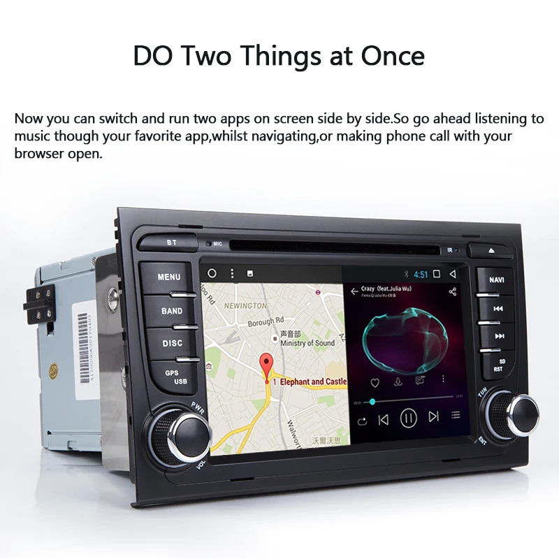 Best 7" Android 8.0 Octa Core IPS OBD2 DVR Car Stereo DVD Player Tire Pressure Monitoring For Audi B6 B7 S4 A4 RS4 Seat 2002-2008 GPS 3
