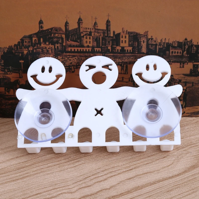 Toothbrush Holder Wall Mounted Suction Cup 5 Position Cute Cartoon Smile Bathroom Sets