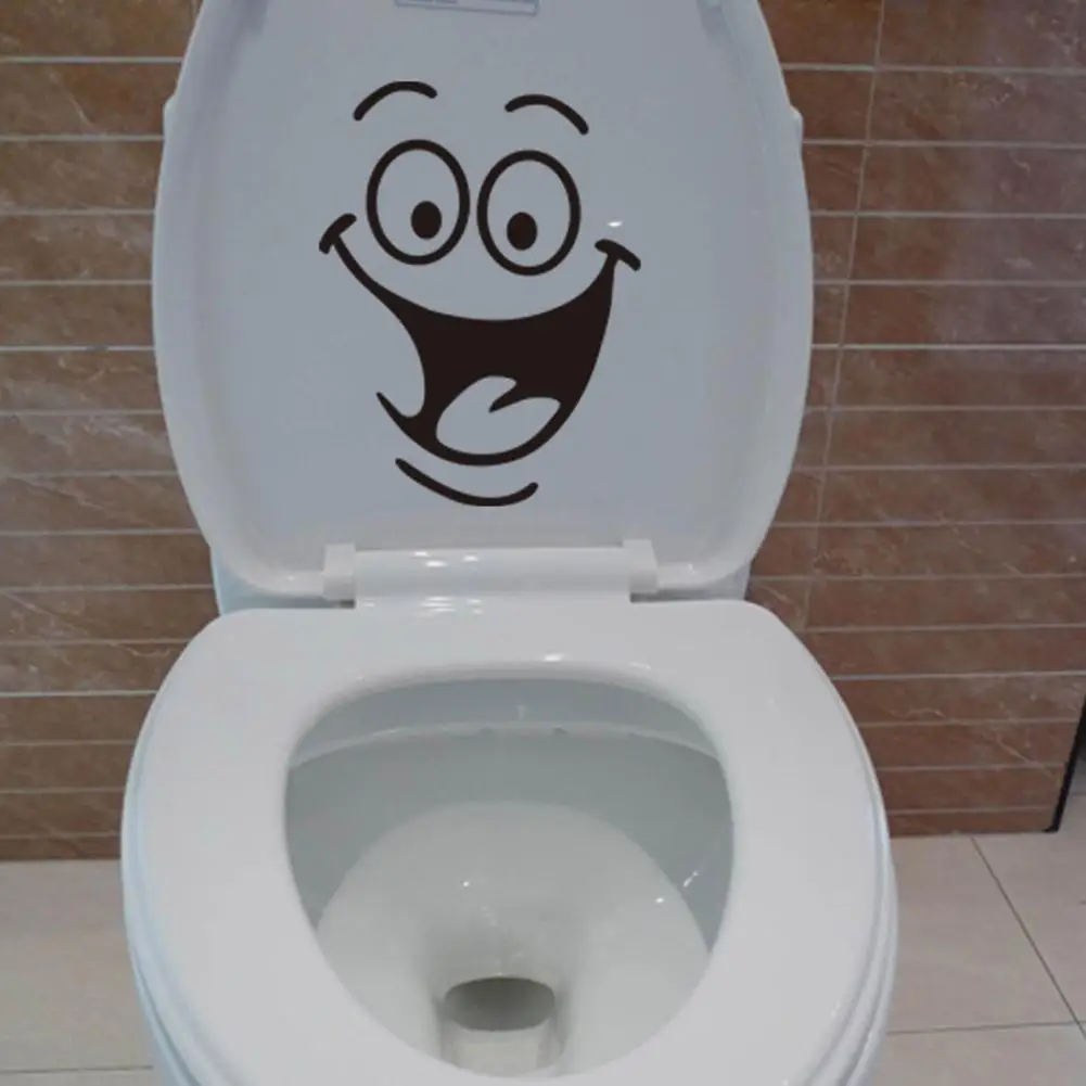 Милый смайлик улыбка смешная Ванная комната Водонепроницаемый украшение для ванной комнаты домашний декор наклейка на стену съемный Туалет Наклейка