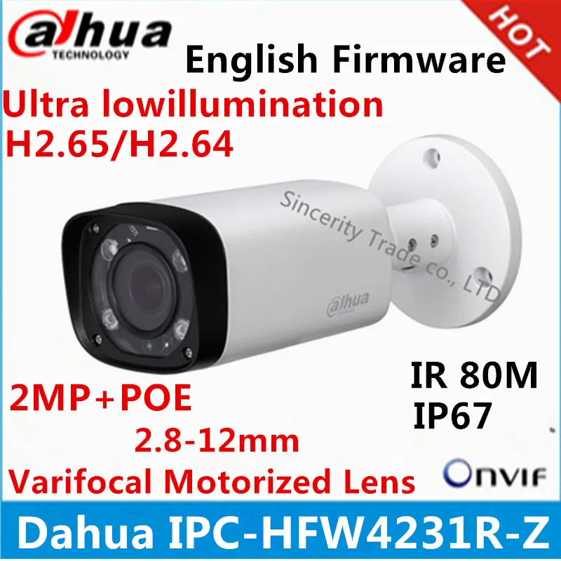 Dahua H2.65 IPC-HFW4231R-Z 2.8mm ~12mm varifocal motorized lens network camera 2MP IR 80M ip camera POE cctv camera