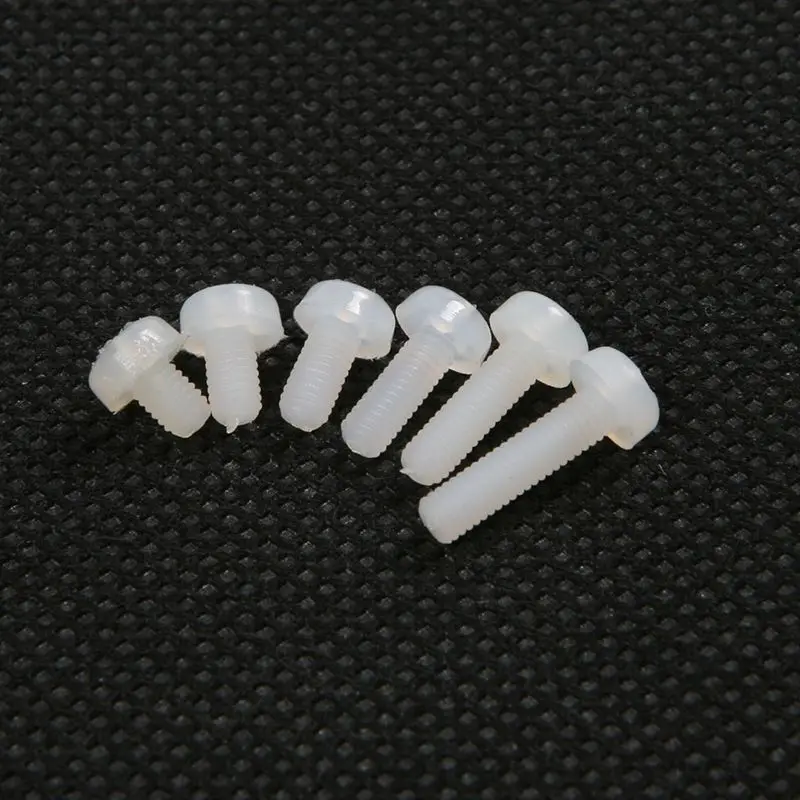 10PCS M3 Nylon Screws White Round Phillips pan head Thumb Screws 6